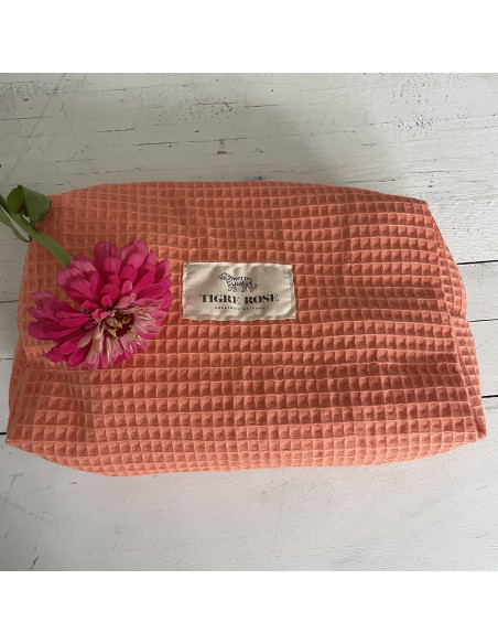 Trousse de toilette nid d'abeille orange