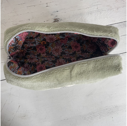 Trousse de toilette en nid d'abeille vert