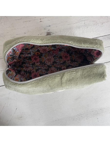 Trousse de toilette en nid d'abeille vert