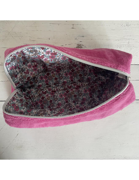 Trousse de toilette éponge rose