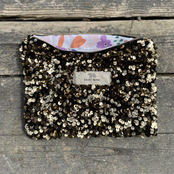 Pochette sequins dorés