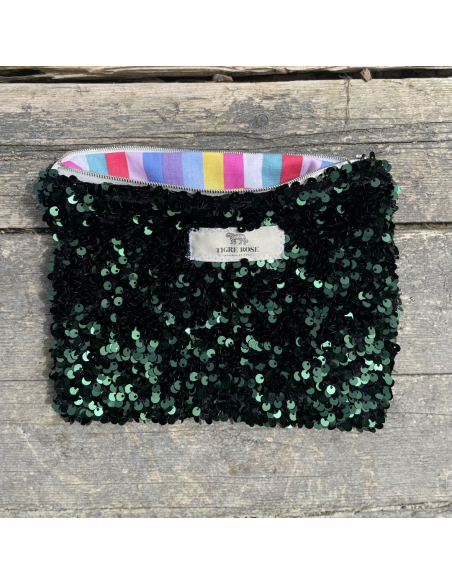 Pochette sequins verts