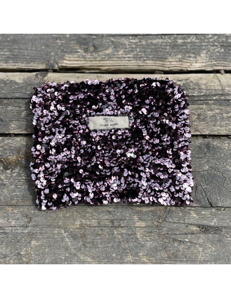 Pochette sequins roses