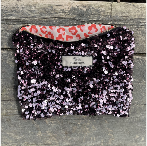 Pochette sequins roses