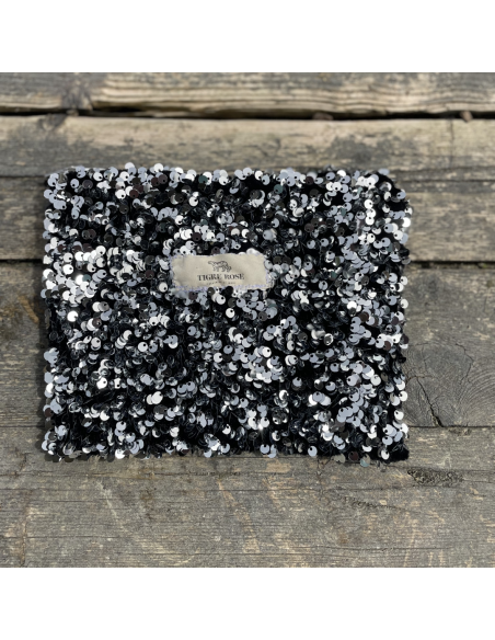 Pochette sequins argentés