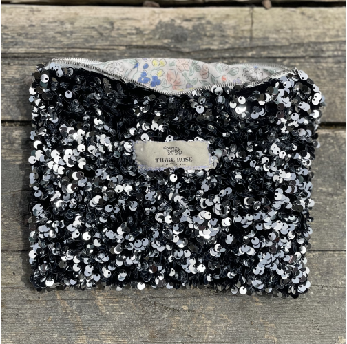 Pochette sequins argentés